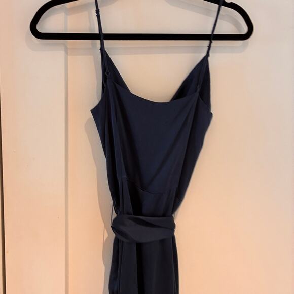 INTERMIX Teal Silk Belted Jumpsuit Sz 4 - Picture 5 of 11